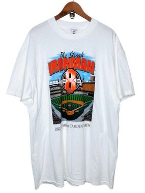 Baltimore Orioles Camden Yards Single Stitch Tee SZ XL The Streak Ironman White
